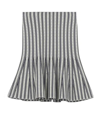 Alexander Mcqueen Mcqueen Knit Striped Mini Skirt In Black
