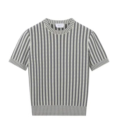 Alexander Mcqueen Mcqueen Knit Striped T-shirt In White