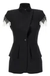 Shop Alexander Mcqueen Mcqueen Lace Detail Blazer