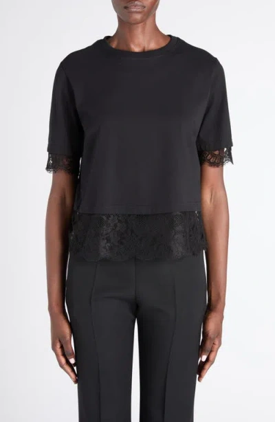 Alexander Mcqueen Mcqueen Lace Layer T-shirt In Black