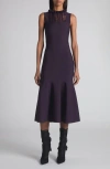 Alexander Mcqueen Mcqueen Lace Panel Flared Midi Dress In Blue