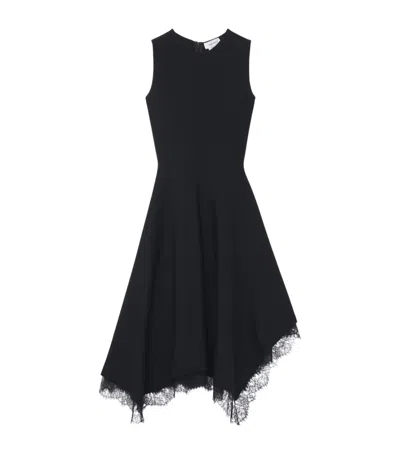 Alexander Mcqueen Mcqueen Lace-hem Sleeveless Midi Dress In Black