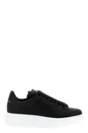 Alexander Mcqueen Women Black Leather Sneakers With Black Leather Heel