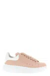 Alexander Mcqueen Pink Leather Sneakers With Light White Leather Heel