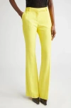 Alexander Mcqueen Leaf Crepe Bootcut Trouser In Yellow