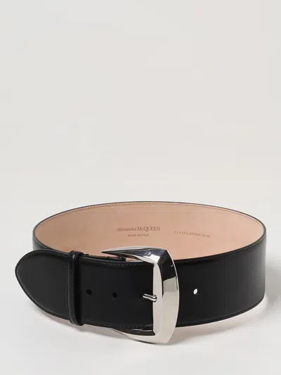 Alexander Mcqueen Mcqueen Leather Belt In Black