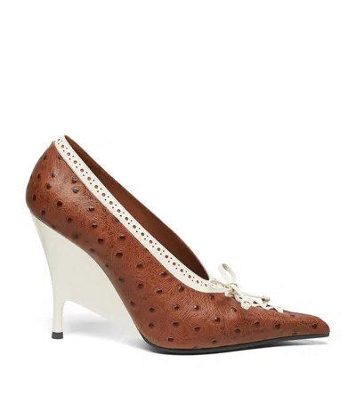 Alexander Mcqueen Mcqueen Leather Koko Pumps 105 In Brown