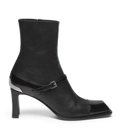Alexander Mcqueen Mcqueen Leather Niko Ankle Boots 70 In Black