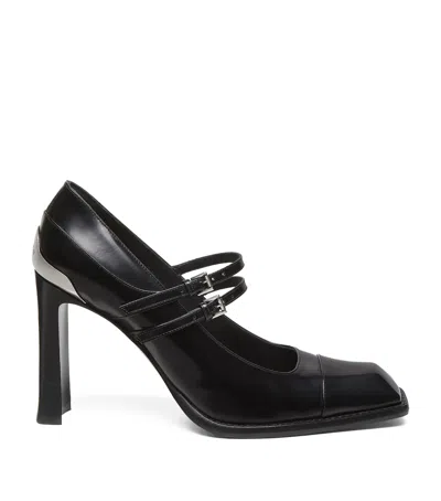 Alexander Mcqueen Mcqueen Leather Niko Mary Jane Pumps 95 In Black