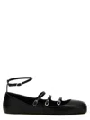 Alexander Mcqueen Mcqueen Leather Strap Ballet Flats In Black