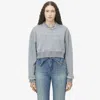 Alexander Mcqueen Alexander Mc Queen Logo Cotton Cropped Sweatshirt In Grey Melange