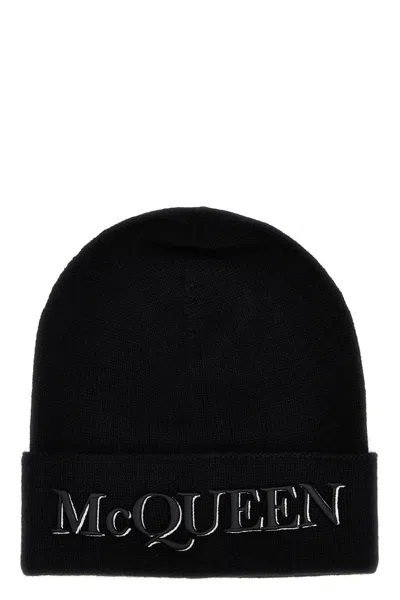 ALEXANDER MCQUEEN MCQUEEN LOGO EMBROIDERED BEANIE