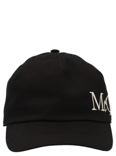 Alexander Mcqueen Mcqueen Logo Embroidery Cap In Black