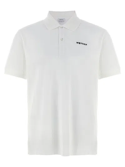 Alexander Mcqueen Mcqueen Logo Embroidery Polo Shirt In White