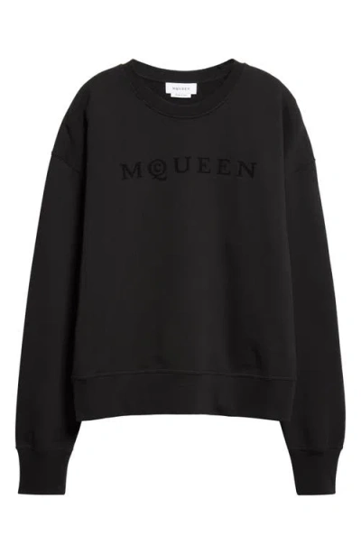 Alexander Mcqueen Mcqueen Logo Graphic French Terry Sweatshirt In Black