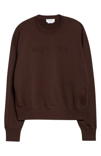 Alexander Mcqueen Mcqueen Logo Graphic French Terry Sweatshirt In Brown