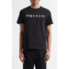 Alexander Mcqueen Logo Print Crewneck T-shirt In Black