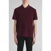 Alexander Mcqueen Men Polo Shirt With Logo On The Collar In Burgundy