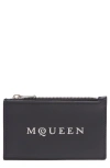 Alexander Mcqueen Mcqueen Logo Leather Zip Card Case