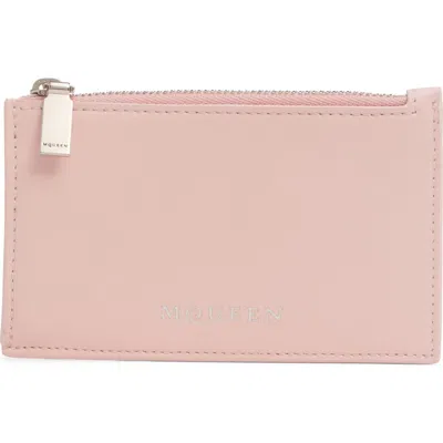 Alexander Mcqueen Mcqueen Logo Leather Zip Card Case In Multi