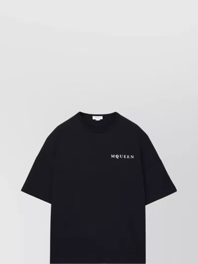 Alexander Mcqueen Mcqueen Logo Print Crew Neck T-shirt In Black