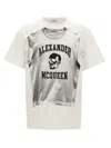 Alexander Mcqueen Printed Compact Cotton T-shirt In White