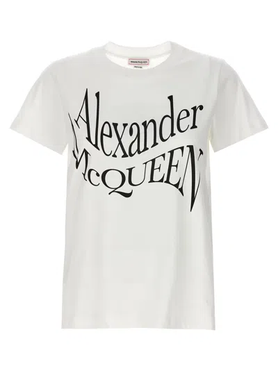 Alexander Mcqueen Mcqueen Logo Print T-shirt In White