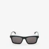 Alexander Mcqueen Rectangular Frame Sunglasses In Black/smoke