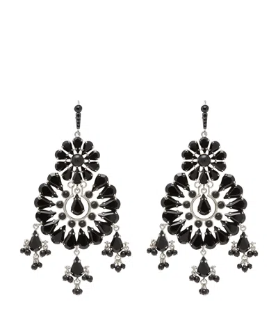Alexander Mcqueen Mcqueen Lustre Drop Earrings In Brown