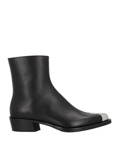 Alexander Mcqueen Mcqueen Man Ankle Boots Black Size 8 Leather