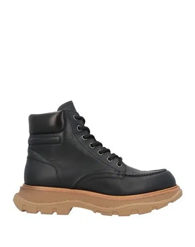 Alexander Mcqueen Mcqueen Man Ankle Boots Black Size 9 Leather