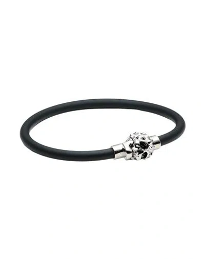 Alexander Mcqueen Mcqueen Man Bracelet Black Size S Rubber, Metal