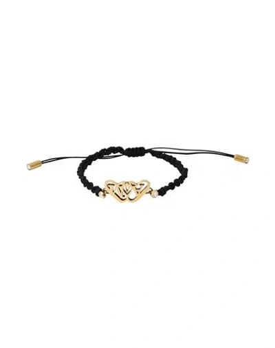 Alexander Mcqueen Mcqueen Man Bracelet Black Size - Textile Fibers, Brass