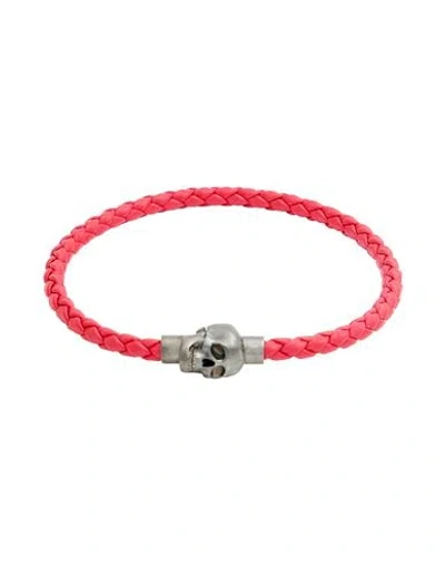 Alexander Mcqueen Mcqueen Man Bracelet Red Size M Leather
