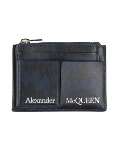 Alexander Mcqueen Mcqueen Man Cardholder Midnight Blue Size - Leather