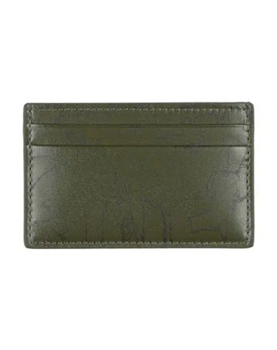 Alexander Mcqueen Mcqueen Man Cardholder Military Green Size - Leather
