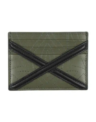 Alexander Mcqueen Mcqueen Man Cardholder Military Green Size - Leather