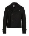 Alexander Mcqueen Wool Double-breasted Short Coat In Black