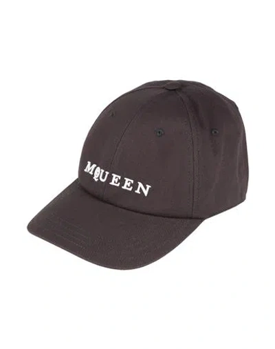 Alexander Mcqueen Mcqueen Man Hat Black Size M Cotton In Brown