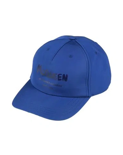 Alexander Mcqueen Mcqueen Man Hat Bright Blue Size M Polyester
