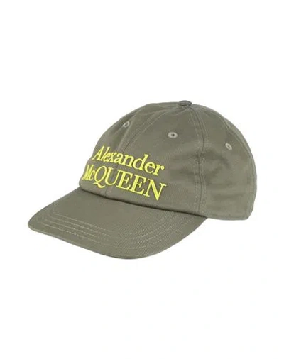 Alexander Mcqueen Mcqueen Man Hat Green Size 7 ⅛ Cotton
