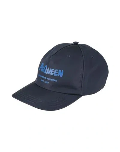 Alexander Mcqueen Mcqueen Man Hat Navy Size L Polyester In Blue