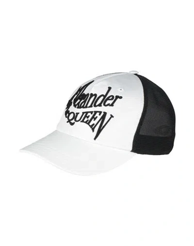 Alexander Mcqueen Mcqueen Man Hat White Size 7 ⅛ Polyester In Multi