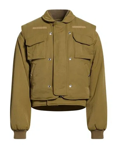 Alexander Mcqueen Mcqueen Man Jacket Military Green Size 38 Polyamide In Brown
