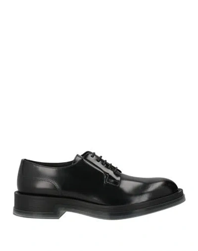 Alexander Mcqueen Mcqueen Man Lace-up Shoes Black Size 7 Leather
