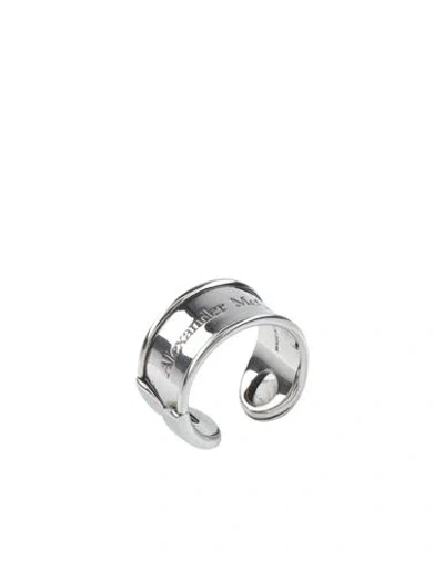 Alexander Mcqueen Mcqueen Man Ring Silver Size 10.25 Metal