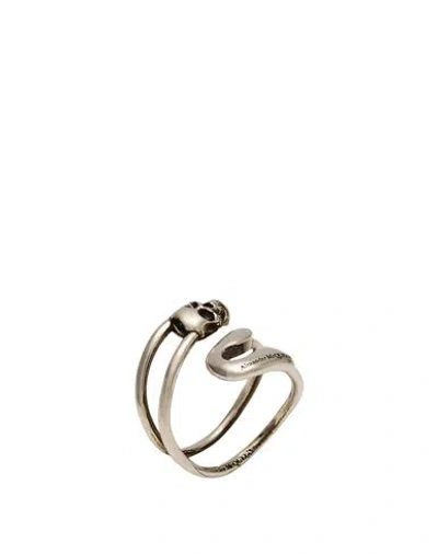 Alexander Mcqueen Mcqueen Man Ring Silver Size 9.5 Metal