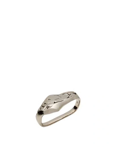 Alexander Mcqueen Mcqueen Man Ring Silver Size L Metal