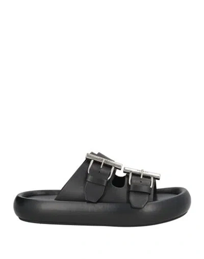 Alexander Mcqueen Mcqueen Man Sandals Black Size 7.5 Leather