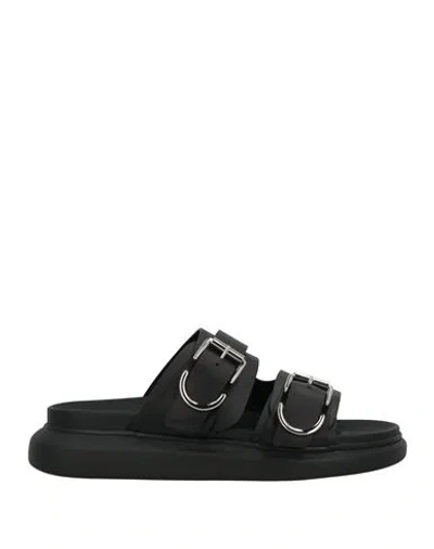 Alexander Mcqueen Mcqueen Man Sandals Black Size 8 Leather